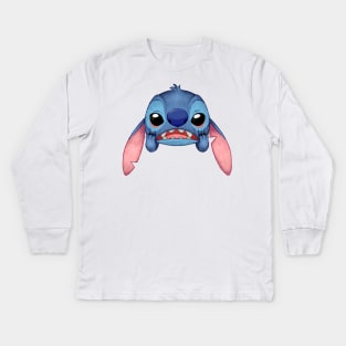 lilo and stitch funny cute stitch frustation Kids Long Sleeve T-Shirt